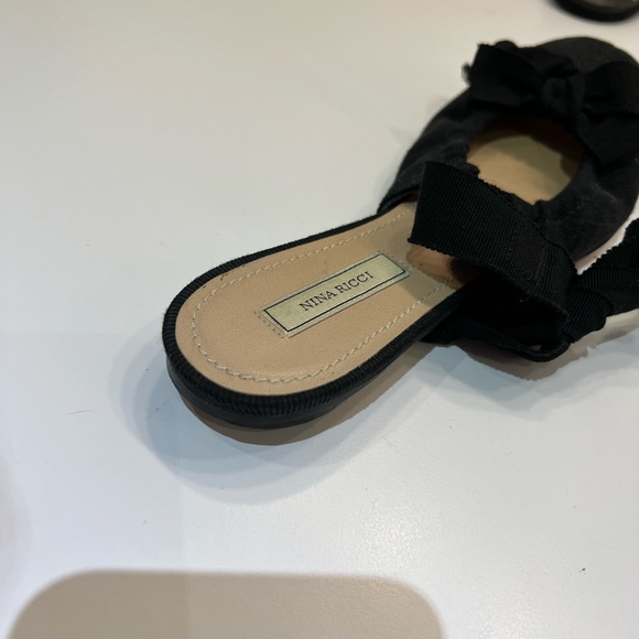 Vintage Black Nina Ricci Ribbon Lace Up Flats - Picture 4 of 6